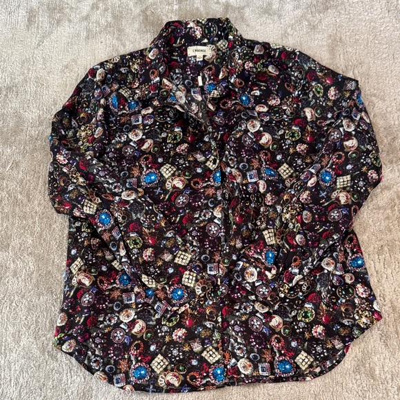 NWOT L’Agence Solk Blouse, sz L - Picture 1 of 3